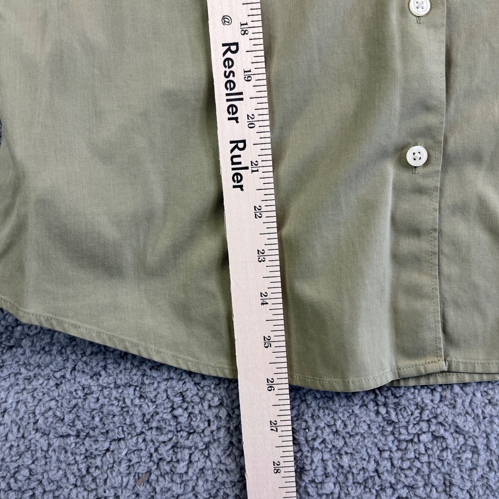 Eddie Bauer Womens Button Up Top Medium Green Casual Neutral‎ Y2K Casual No Iron - Picture 5 of 8